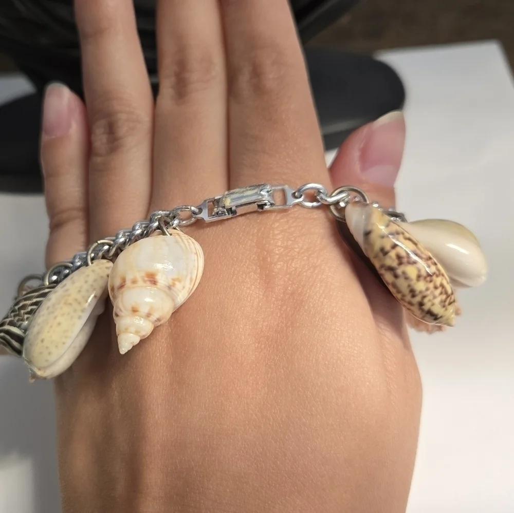 Various seashell charms bracelet